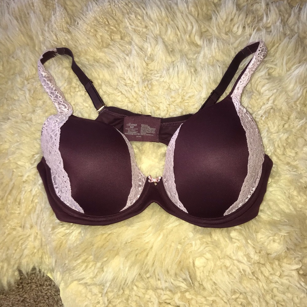 Soma Embraceable Full Coverage Lace Trim Bra 36D